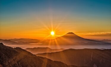 mount fuji, japan, volcano, nature, mountain, mountains, mystery, sunrise, sunlight, landscape, natural